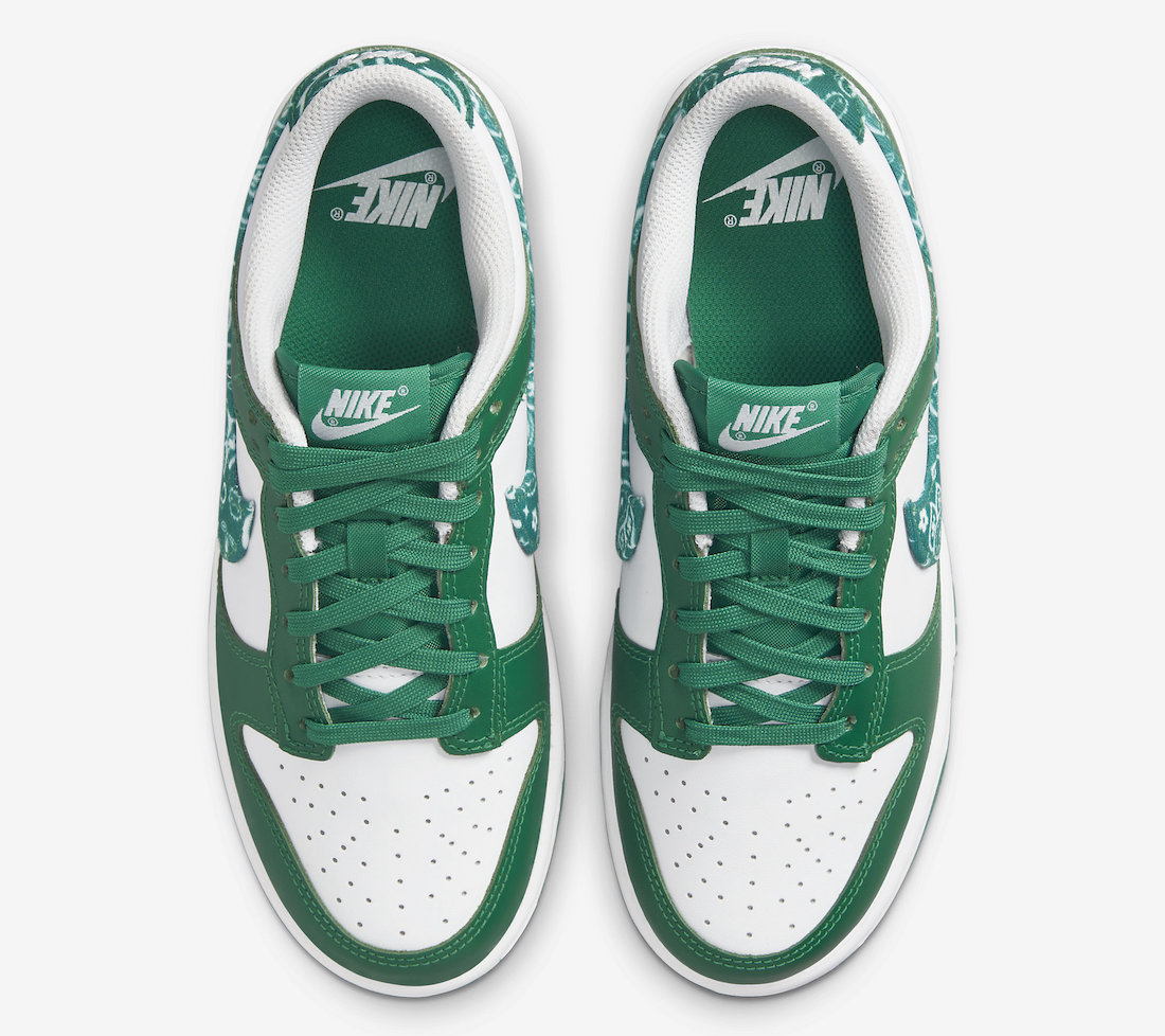 Nike dunk low green paisley