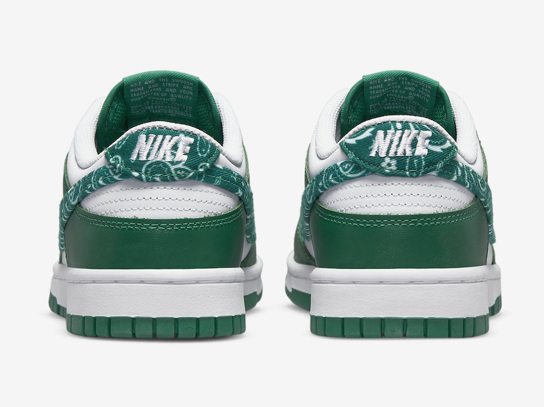 Nike dunk low green paisley