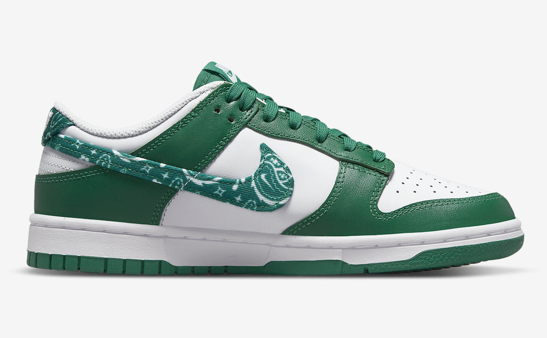 Nike dunk low green paisley