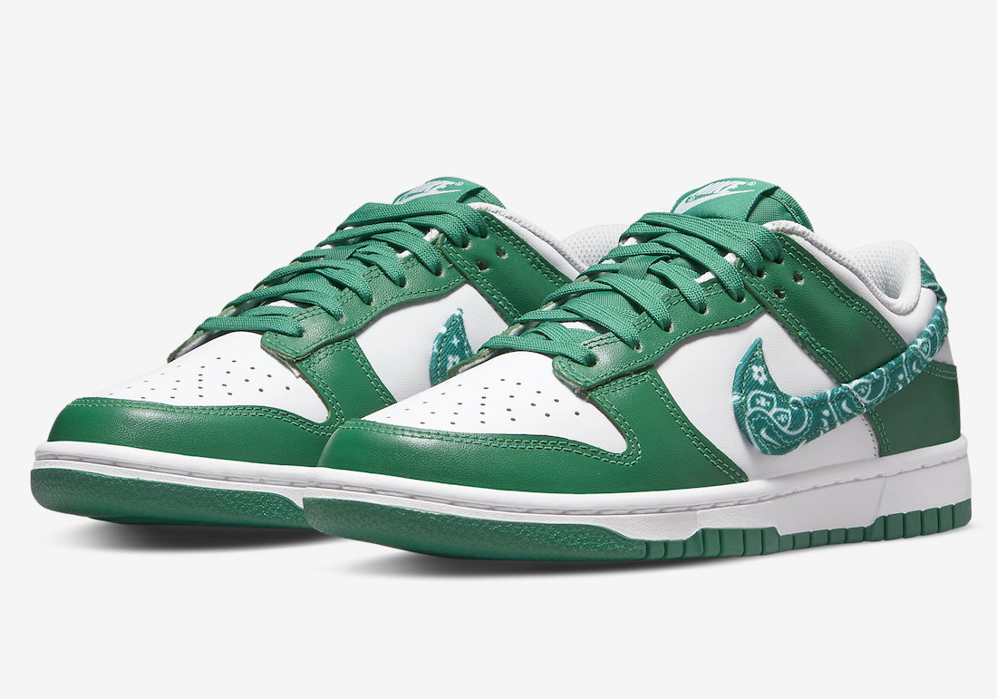 Nike dunk low green paisley